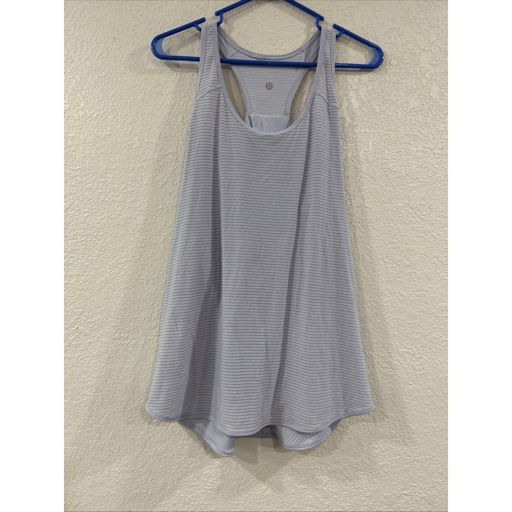 Lululemon Stripe Stretch Racer Back Curved Hem Tank Top EST Size S-M
